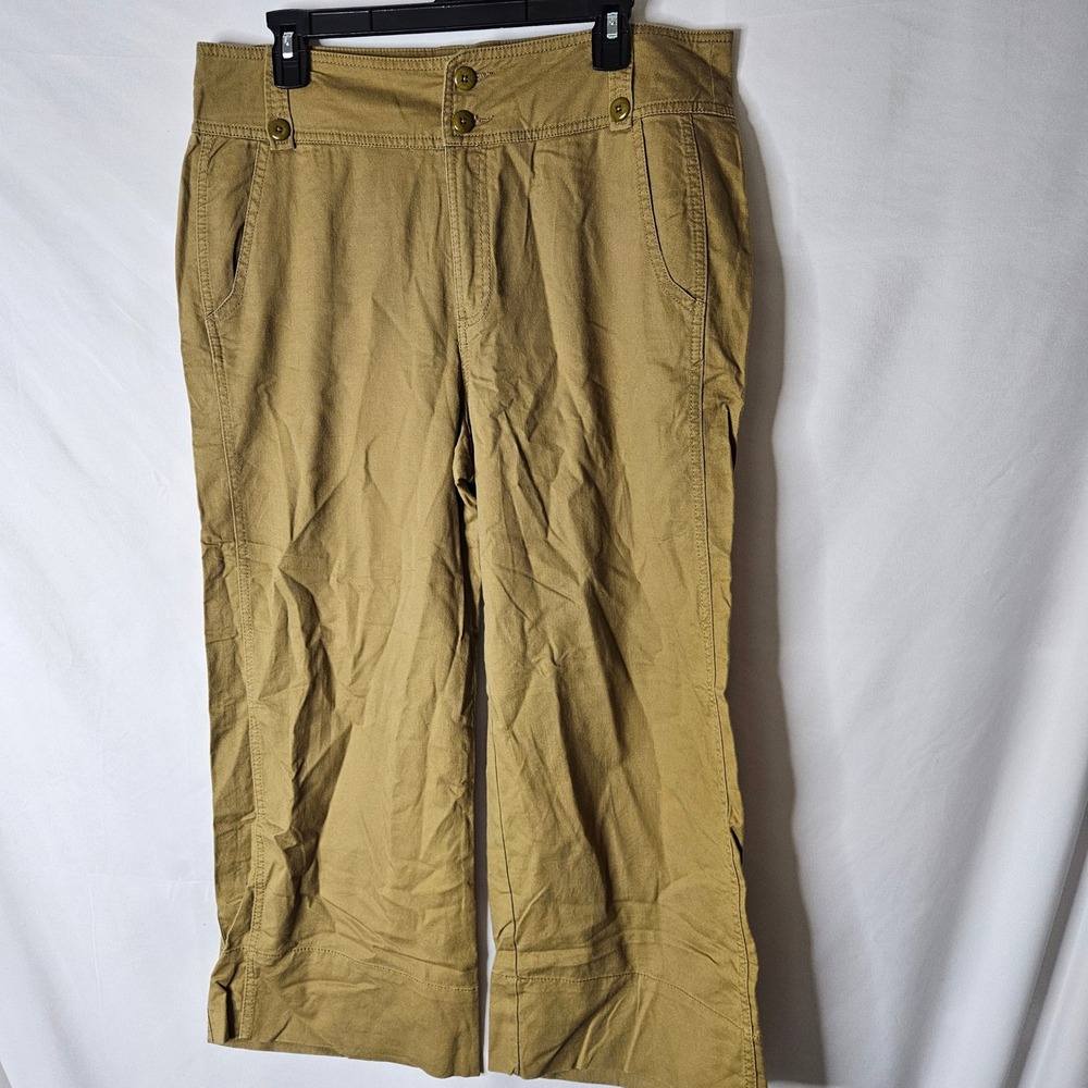 Sundance Wide Leg Cotton Linen Blend Cropped Pants‎ sz 14